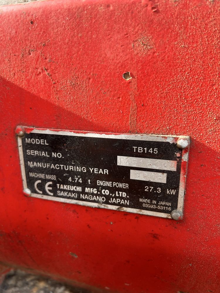 Takeuchi tb 145 minikoparka  5t rózne łyzki nie jcb cat neuson
