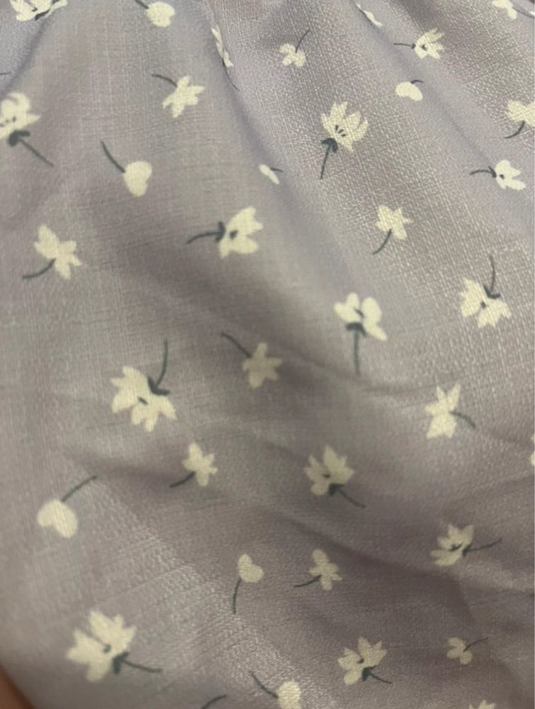 Fioletowa sukienka w kwiaty bufki rozmiar 48 20 plus size