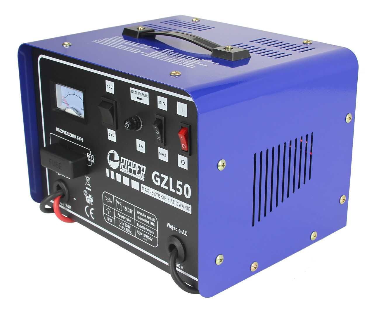 Prostownik samochodowy Glz50 akumulatorowy 12V 24 V z rozruchem