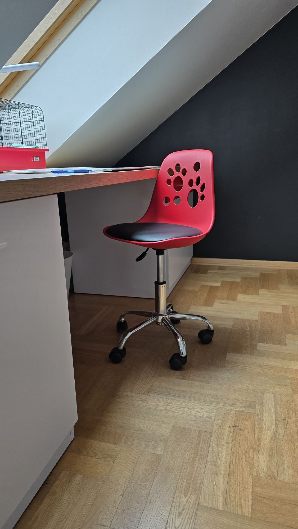 Krzesło biurowe biurkowe dziecięce, regulacja wysokości