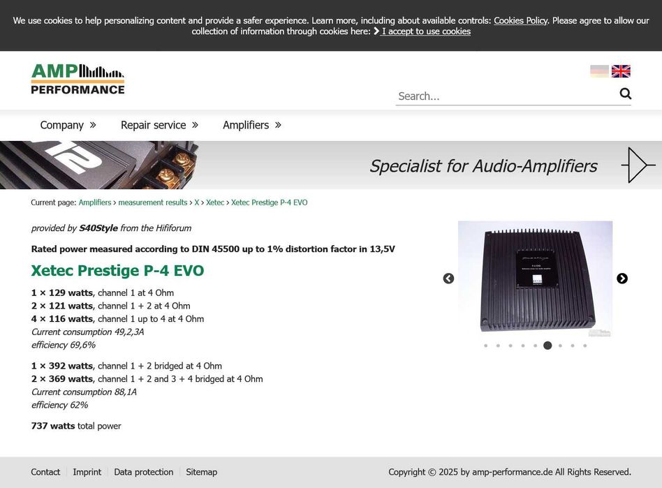 Авто усилитель Xetec Prestige P-4 EVO