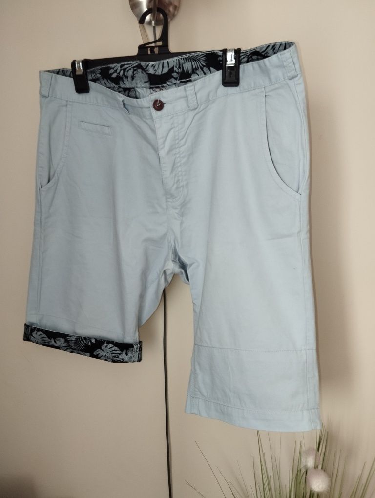 Błękitne spodenki szorty na lato troll top secret wywijane nogawki XL