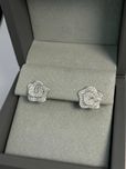 Сережки з діамантами 0.81ct  Біле золото 750 проба
