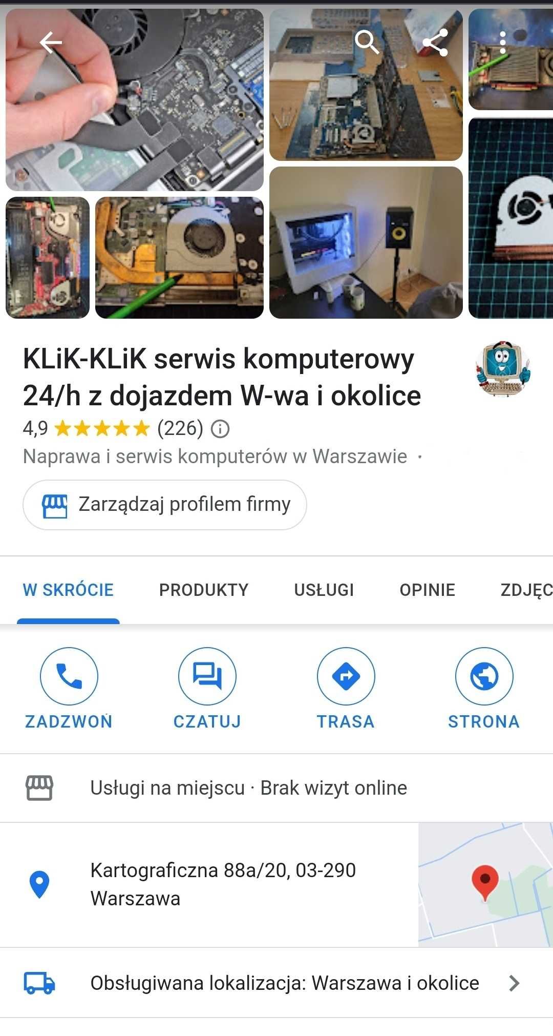 serwis komputerowy KLiK-KLiK 24h tanio z dojazdem Marki i okolice