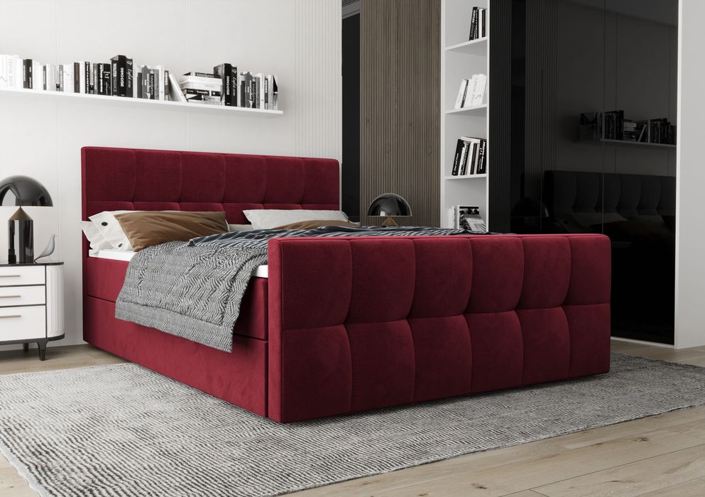 Łóżko Kontynentalne Sypialniane YORK + TOPPER 140x200 EN MEBLE