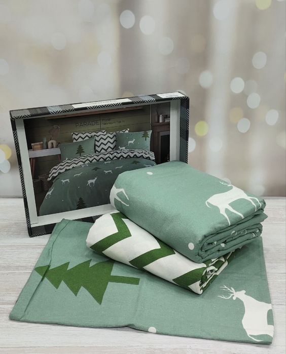 Новий Рік. Фланелева постільна білизна. Є різні кольор Warmatex  євро.