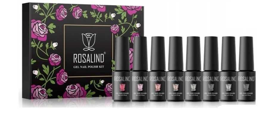 8x Lakier żelowy do paznokci Gel Polish UV LED - ROSALIND 8x5 ml