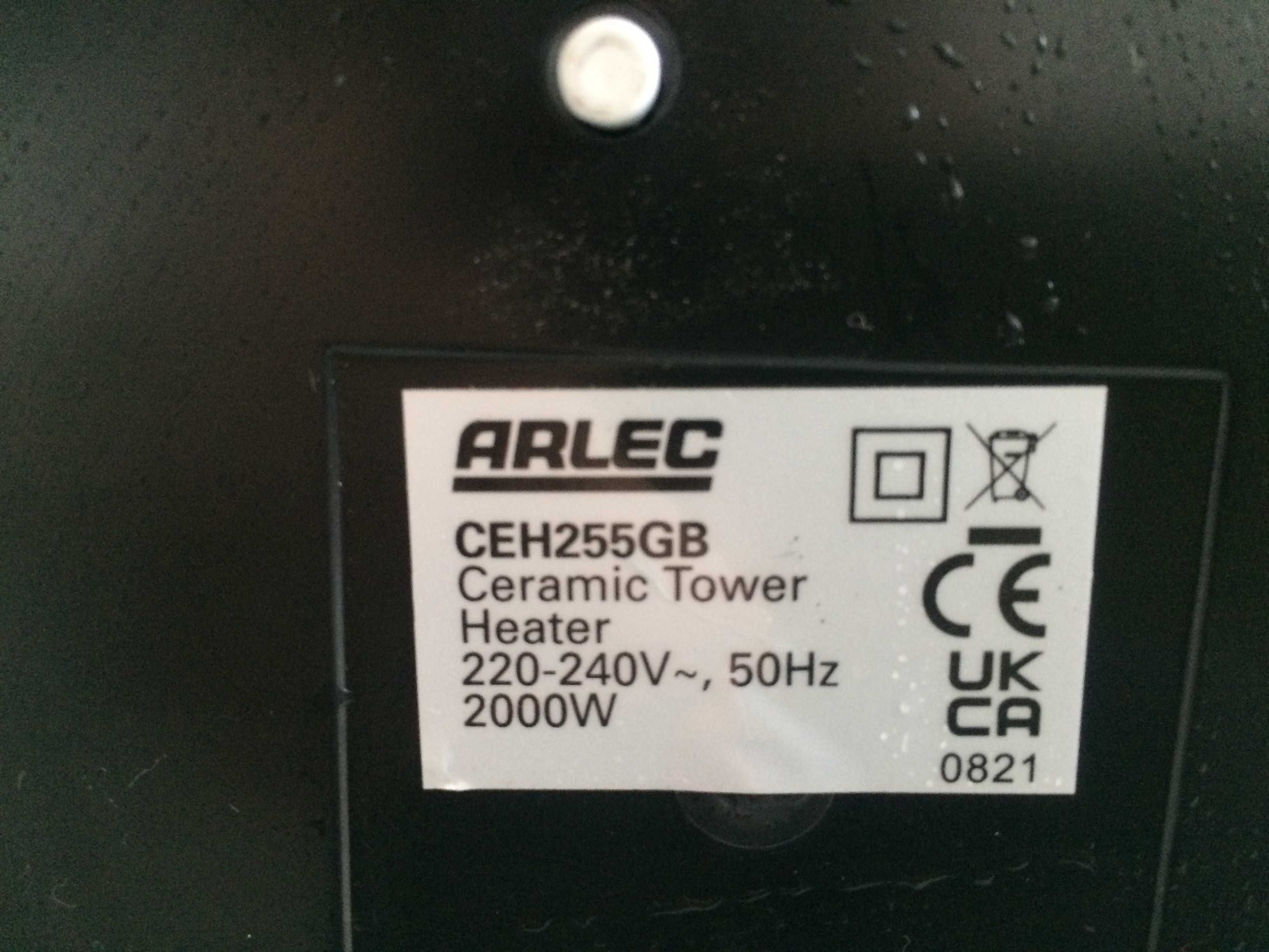 Ceramiczny grzejnik wieżowy Arlec Electric CEH255GB -2000W jak nowy.