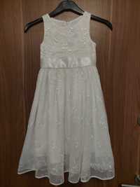Biała sukienka, ślub, komunia, chrzciny rozm 116-122