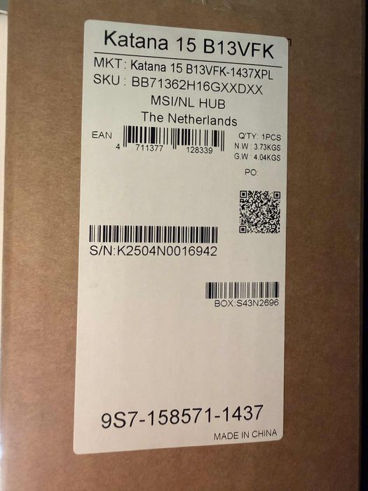 Laptop 15" - 16"MSI Katana 15 i7-13620H/16GB/1TB RTX4060 hz 144