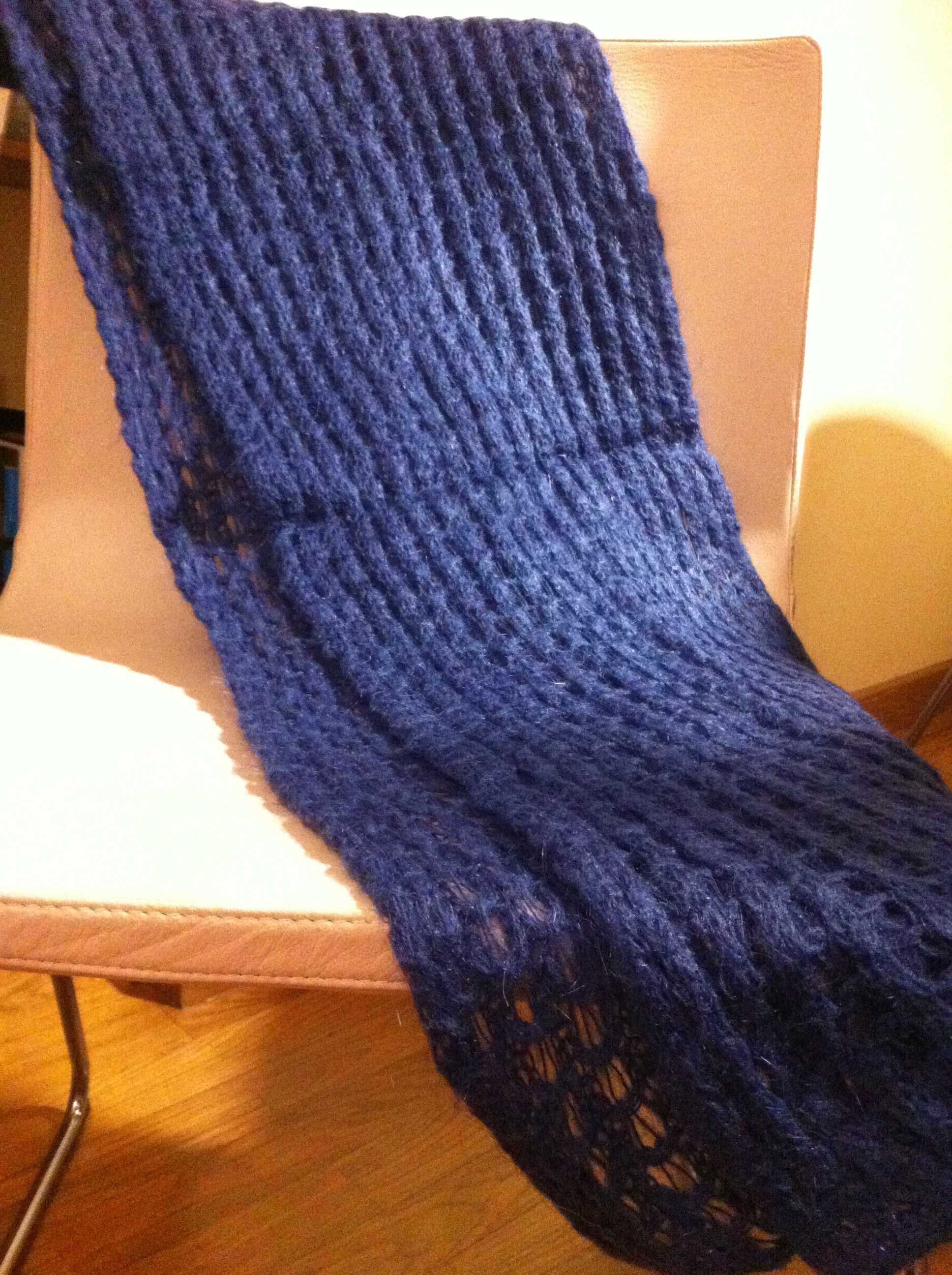 Cachecol de Inverno de lã azul (oferta gorro)