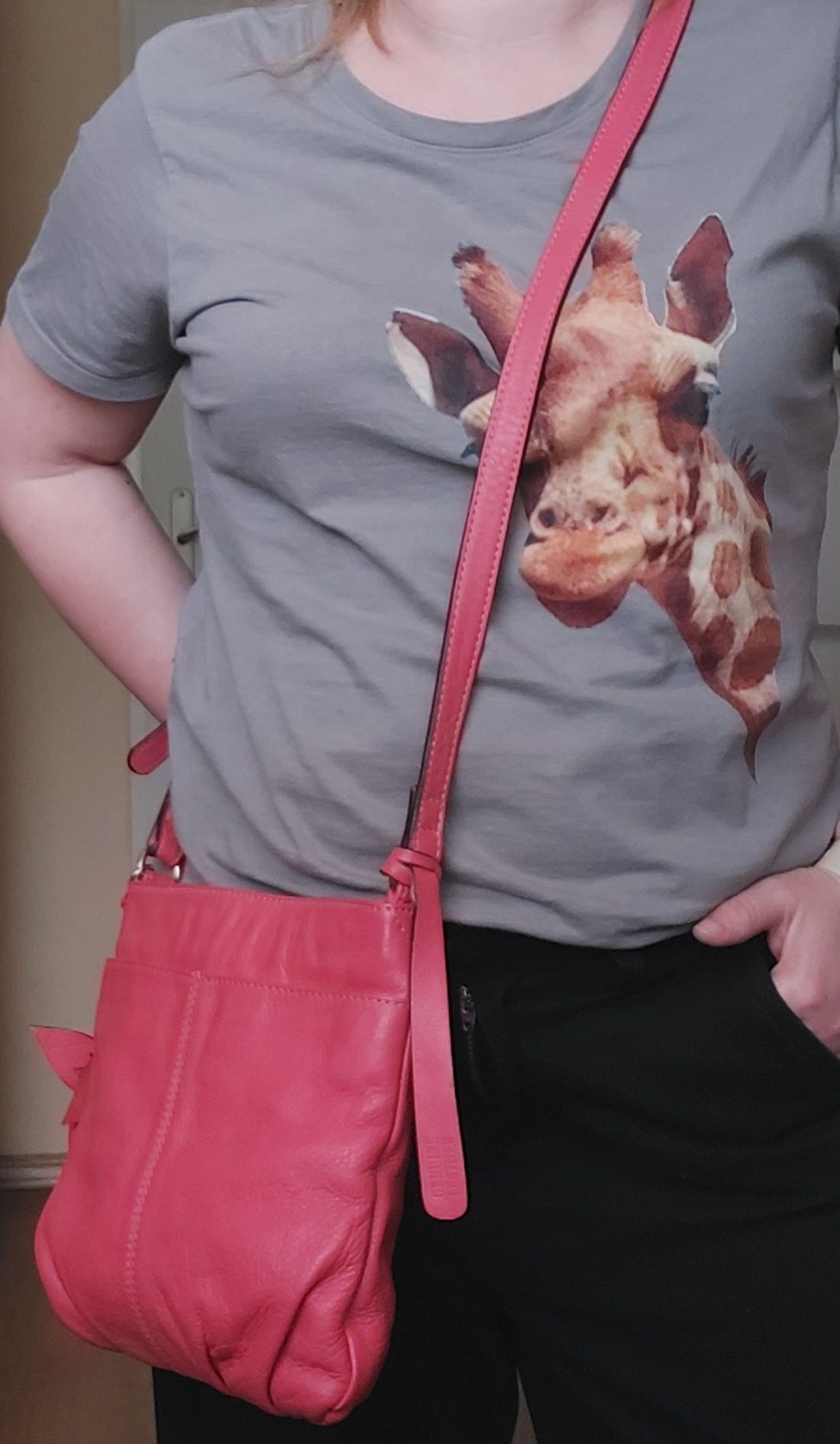 Clarks różowa torebka skórzana crossbody listonoszka skóra naturalna