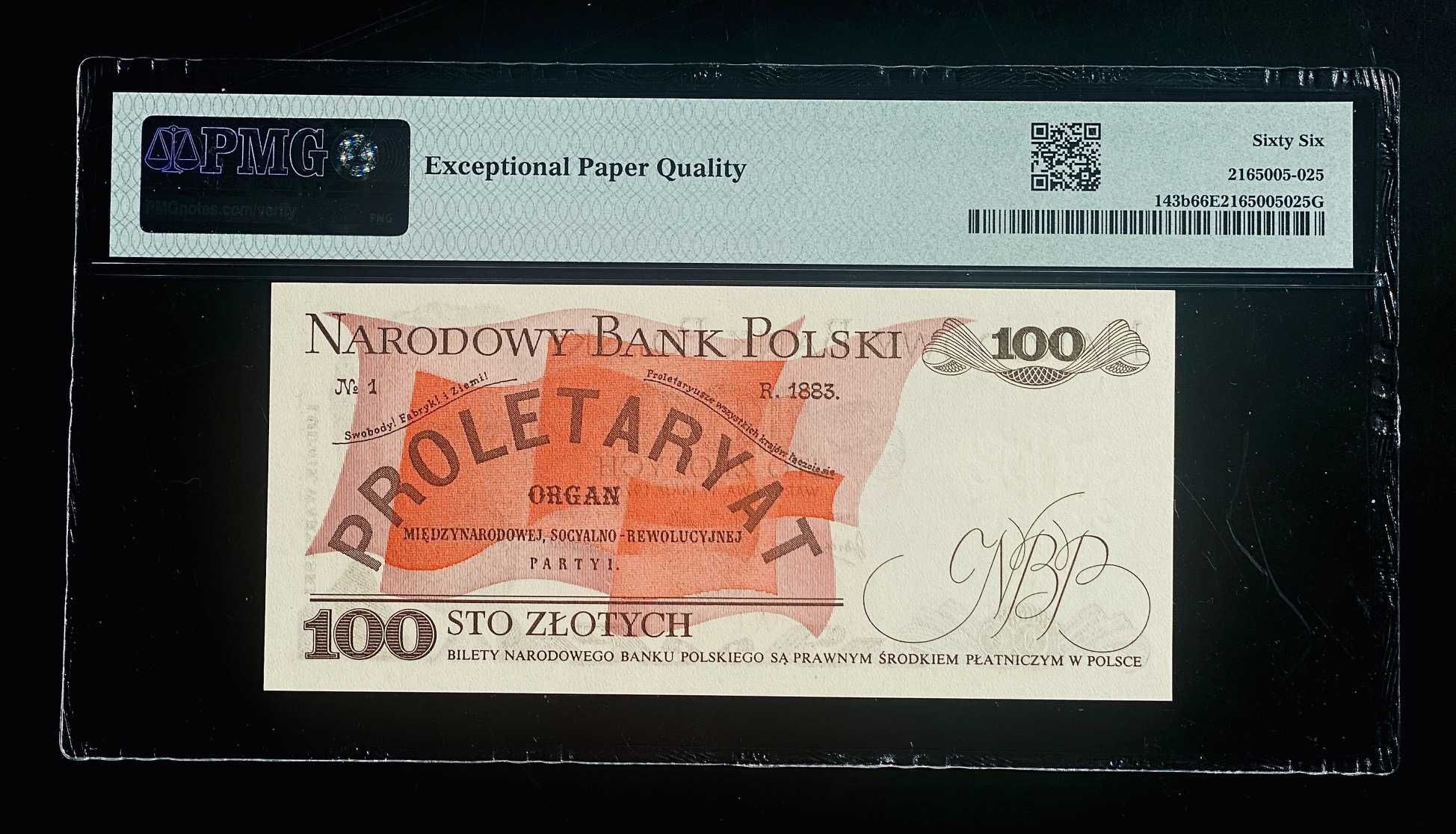 Banknot PRL 100 złotych 1976 rok PMG 66 EPQ