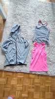 Bluza H&M z kapturem sportowa i bluzki na ramiączkach roz.146/152