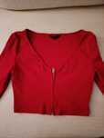 Top/Casaco curto com fecho, vermelho da Shein S/Novo(com portes)