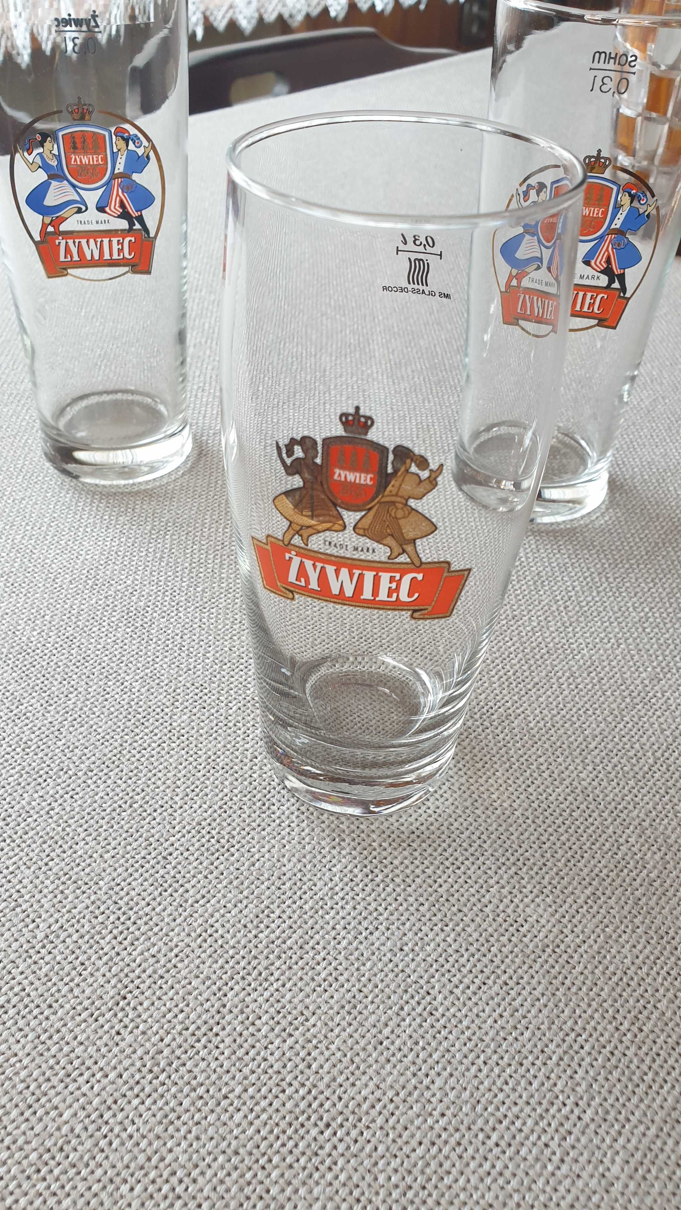 Trzy szklanki 0,3l z logo Żywiec