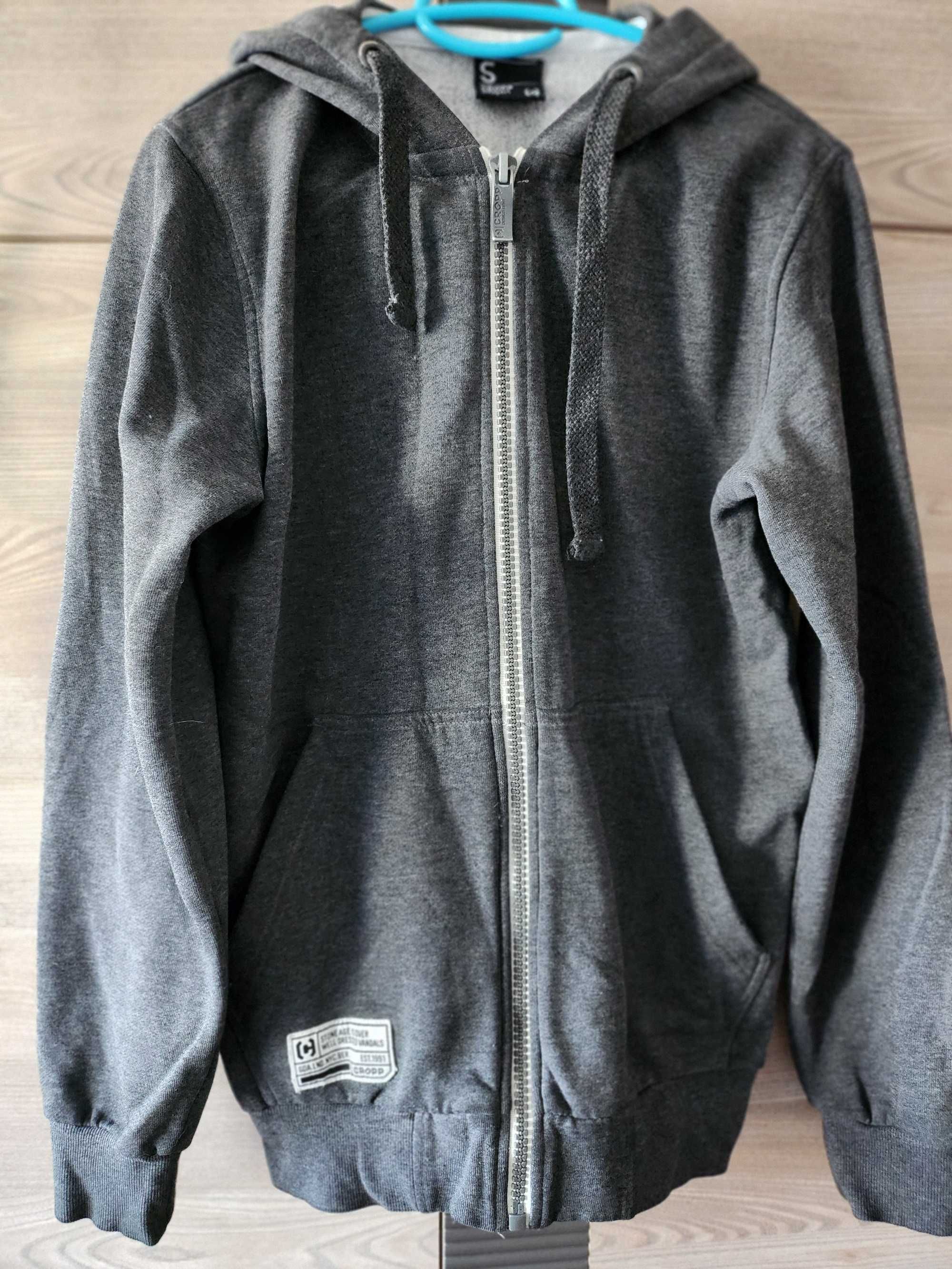 Bluza rozpinana z kapturem CROPP, ciemnoszara, rozm. S