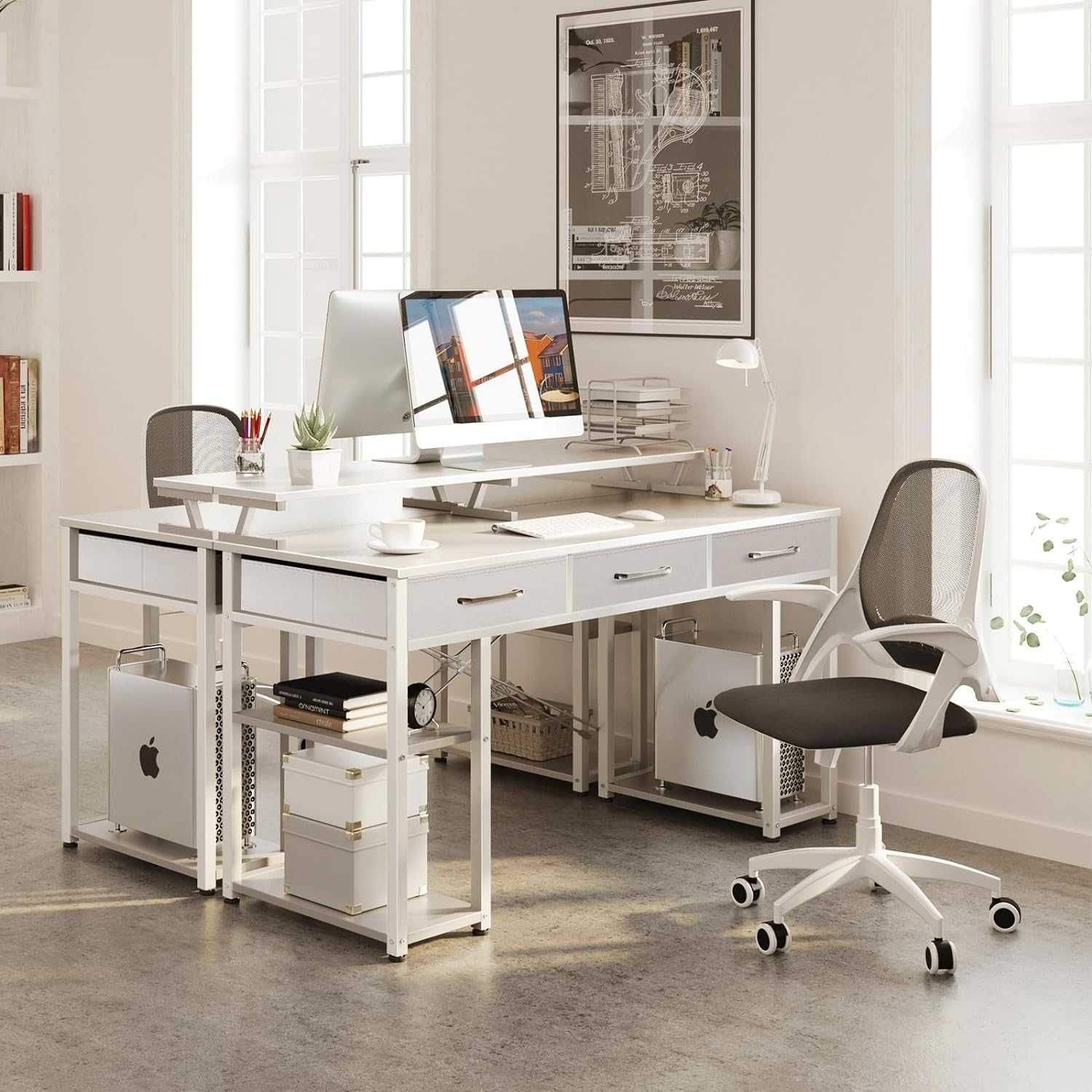 Mesa secretária com três gavetas e suporte ajustável   120 x 50   NOVO
