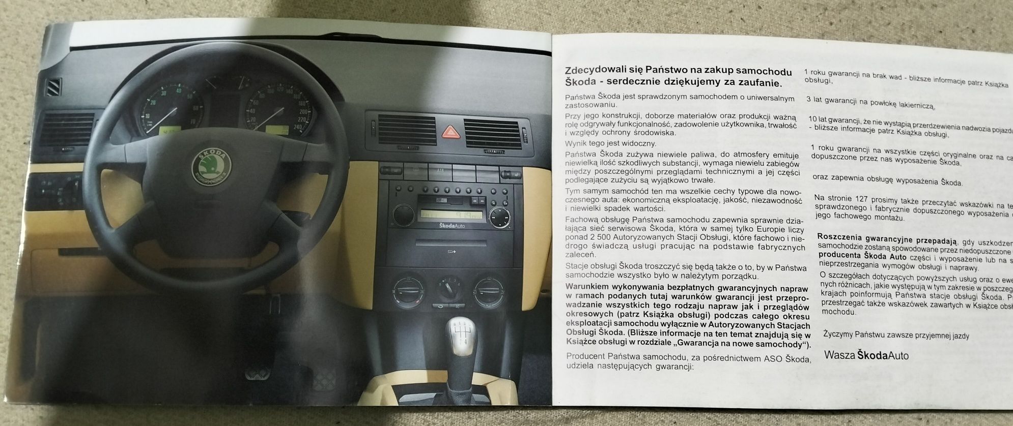 Instrukcja obsługi po polsku Skoda Fabia I 2001r