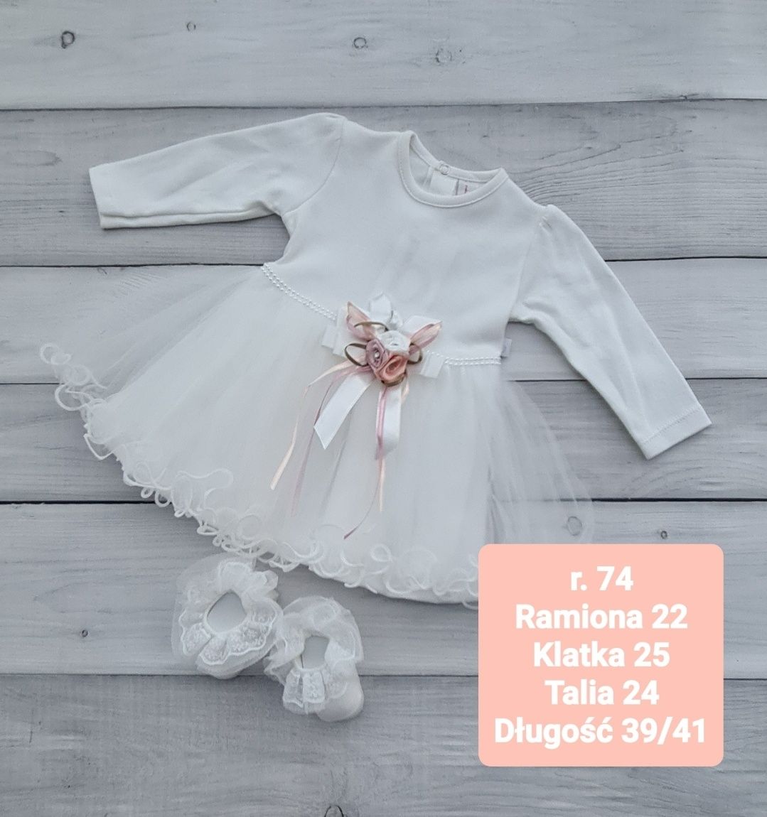 Sukienka do chrztu r 62,68,74,80,86
