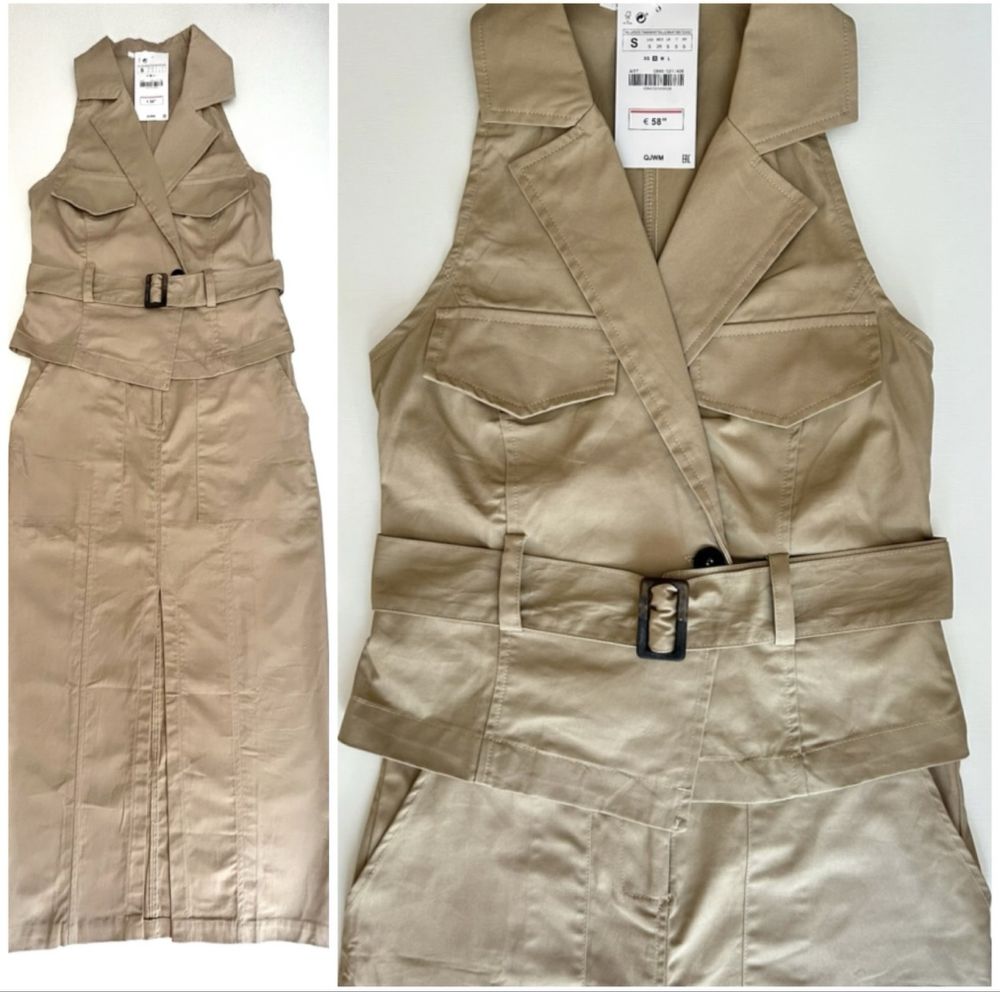 Платье костюм коттон в стиле Зара Zara XS