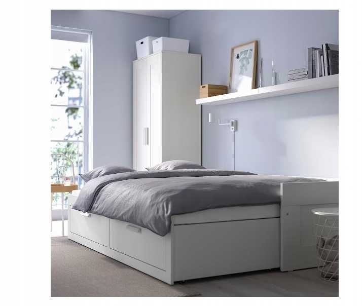 IKEA BRIMNES leżanka/łóżko rozkładane 160x200 + materac