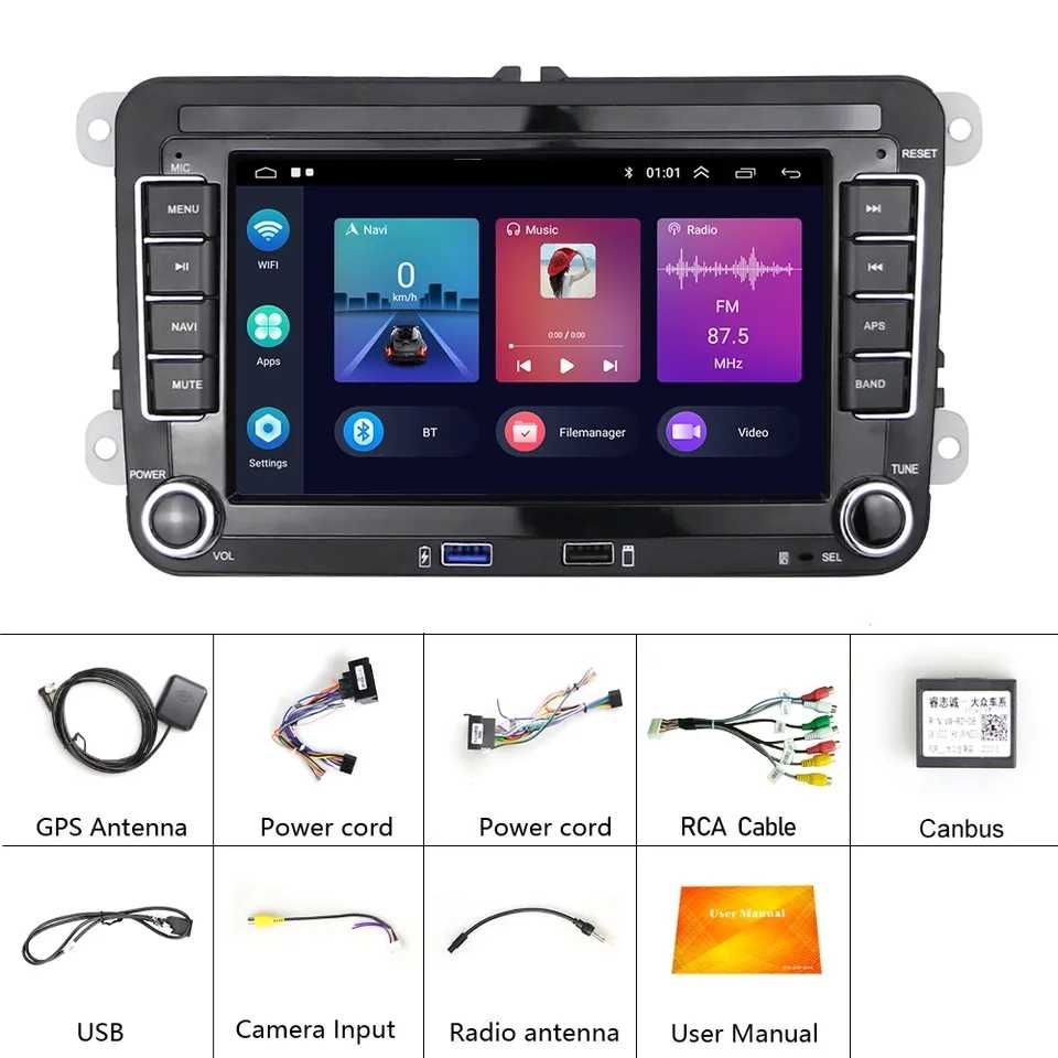 Radio Samochodowe android 13 Golf Passat B6 B7 2/64Gb 7cali Nowe canbu