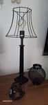 Loftowa lampa z abażurem drucianym+metalowa latarenka-komplet