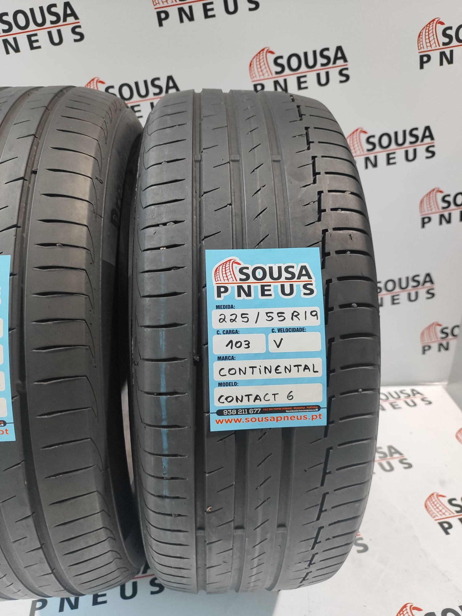 2 pneus semi novos 225-55R19 Continental - Oferta dos Portes - 170 Eur