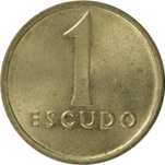 Moedas 1 escudo tamanho médio 1981 a 1986