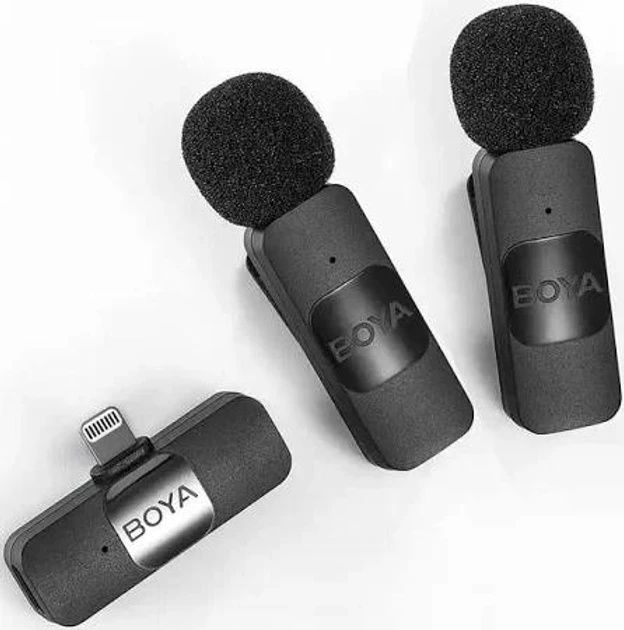 Професійний мікрофон петличний бездротовий подвійний iPhone BOYA BY-V2