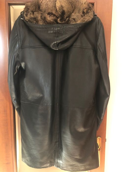Шкіряна чоловіча куртка пальто