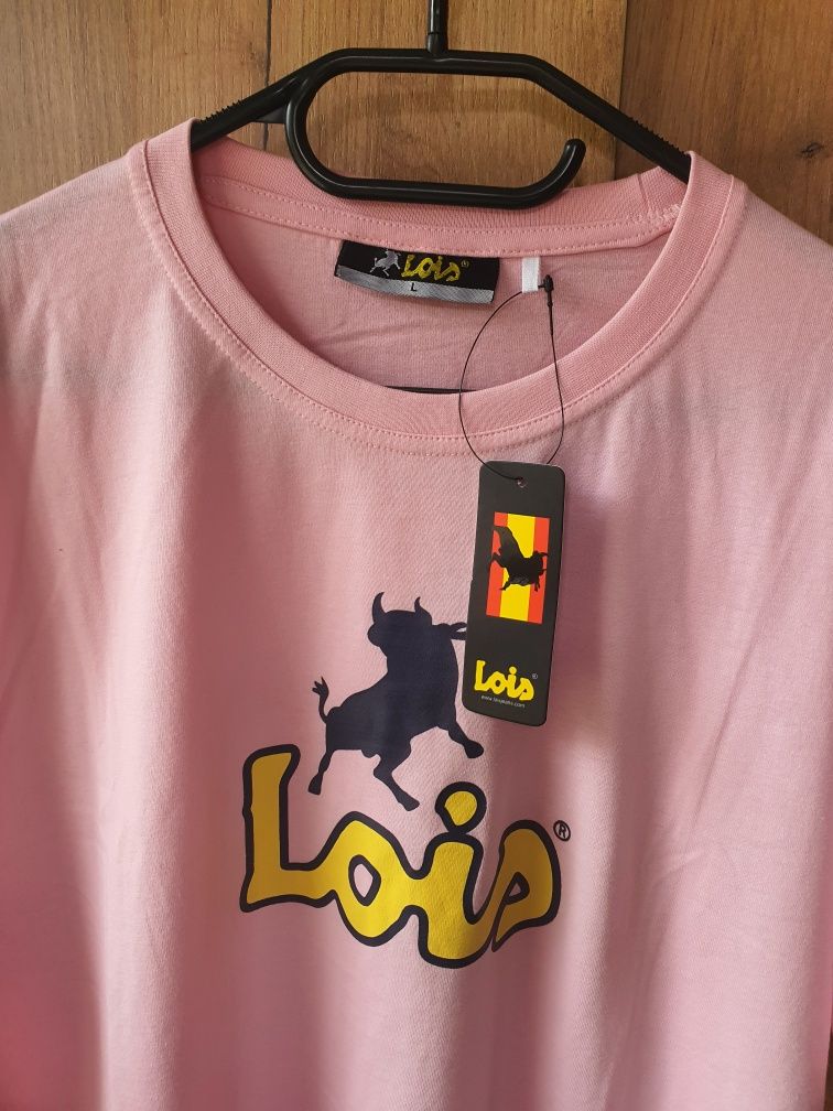 Koszulka bawełniana hiszpańskiej firmy Lois Jeans, rozmiar L, nowa z m