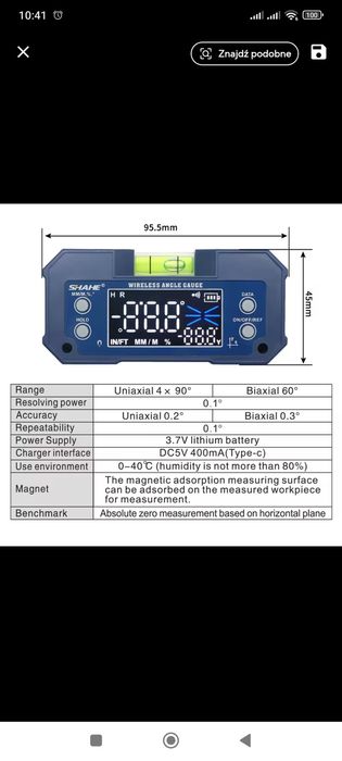 Poziomica Elektroniczna Cyfrowa SHAHE 5346-L