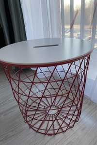 Stolik z miejscem do przechowywania czerwony/ jasnoszary Kvistbro Ikea