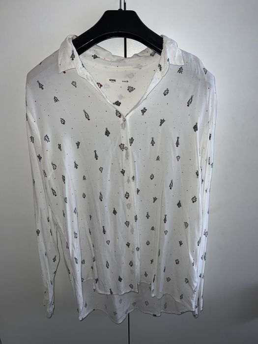 Koszula biała w choinki idelana na świeta z sinsay rozmiar M