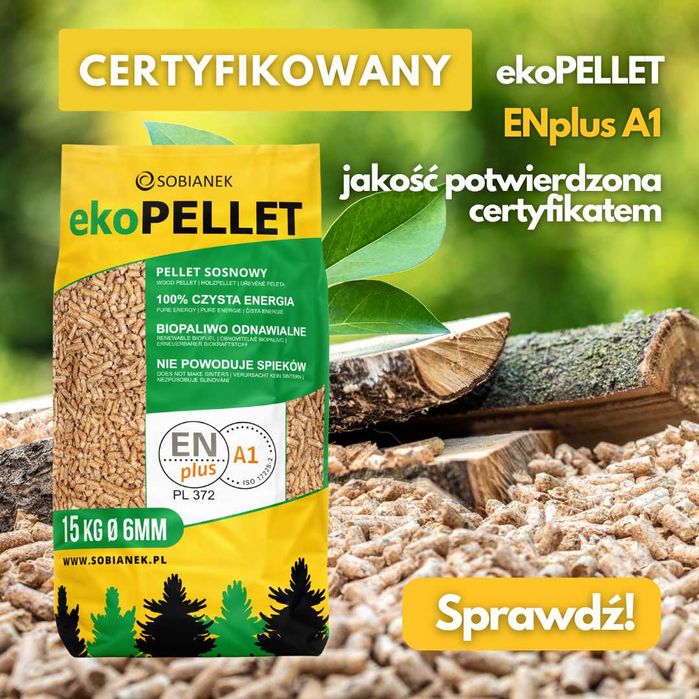 Pellet Pelet  eko pellet Sobianek  1050 kg na palecie granulacja 6mm