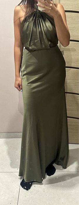Sukienka na studniówkę maxi asos khaki