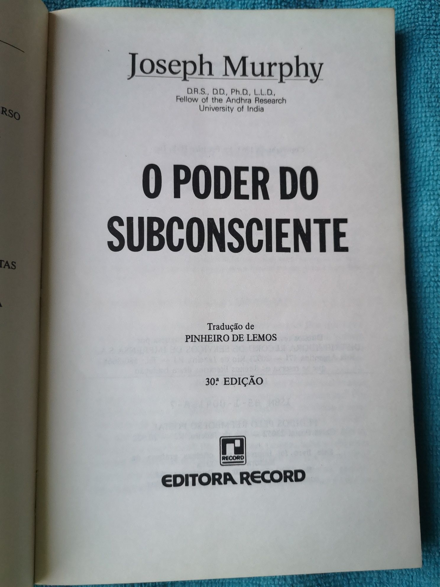 O Poder do Subconsciente. Dr Joseph Murphy