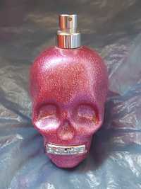Butelka pusta po perfumach różowa czaszka POLICE