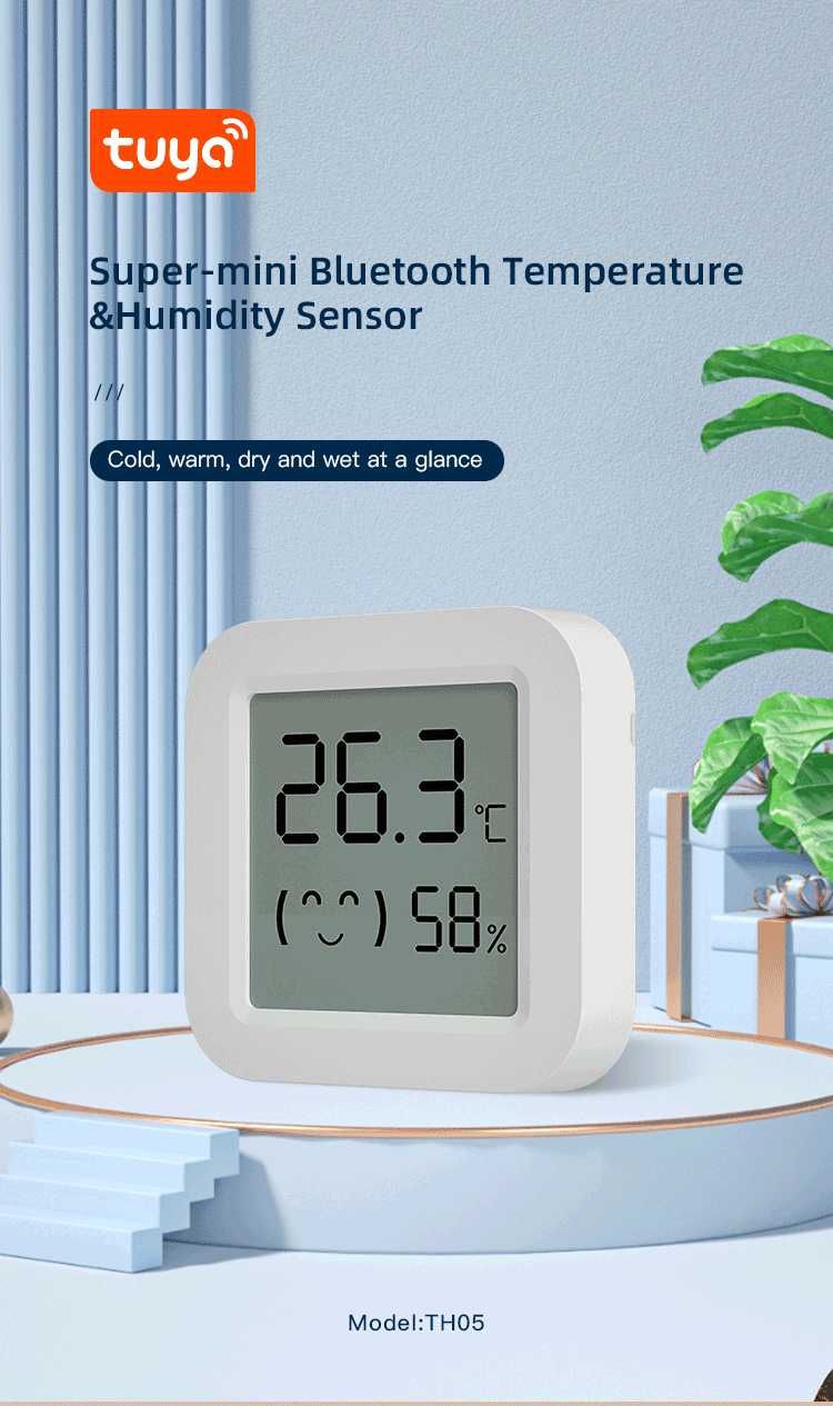 Smart czujnik temperatury wilgotności emotka stanu termometr higrometr