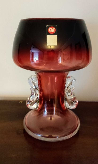 Puchar wazon antyk Tarnowiec motylek szkło prezent prezent PRL Wigilia