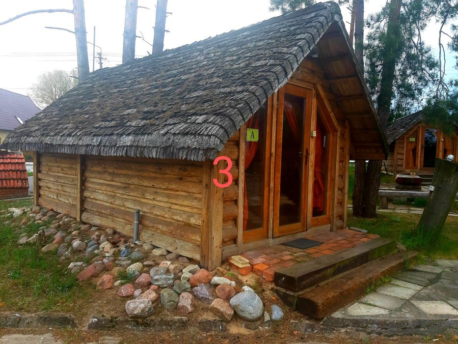 Dom domek letniskowy z bala. Sauna altanka bania kemping jacuzzi