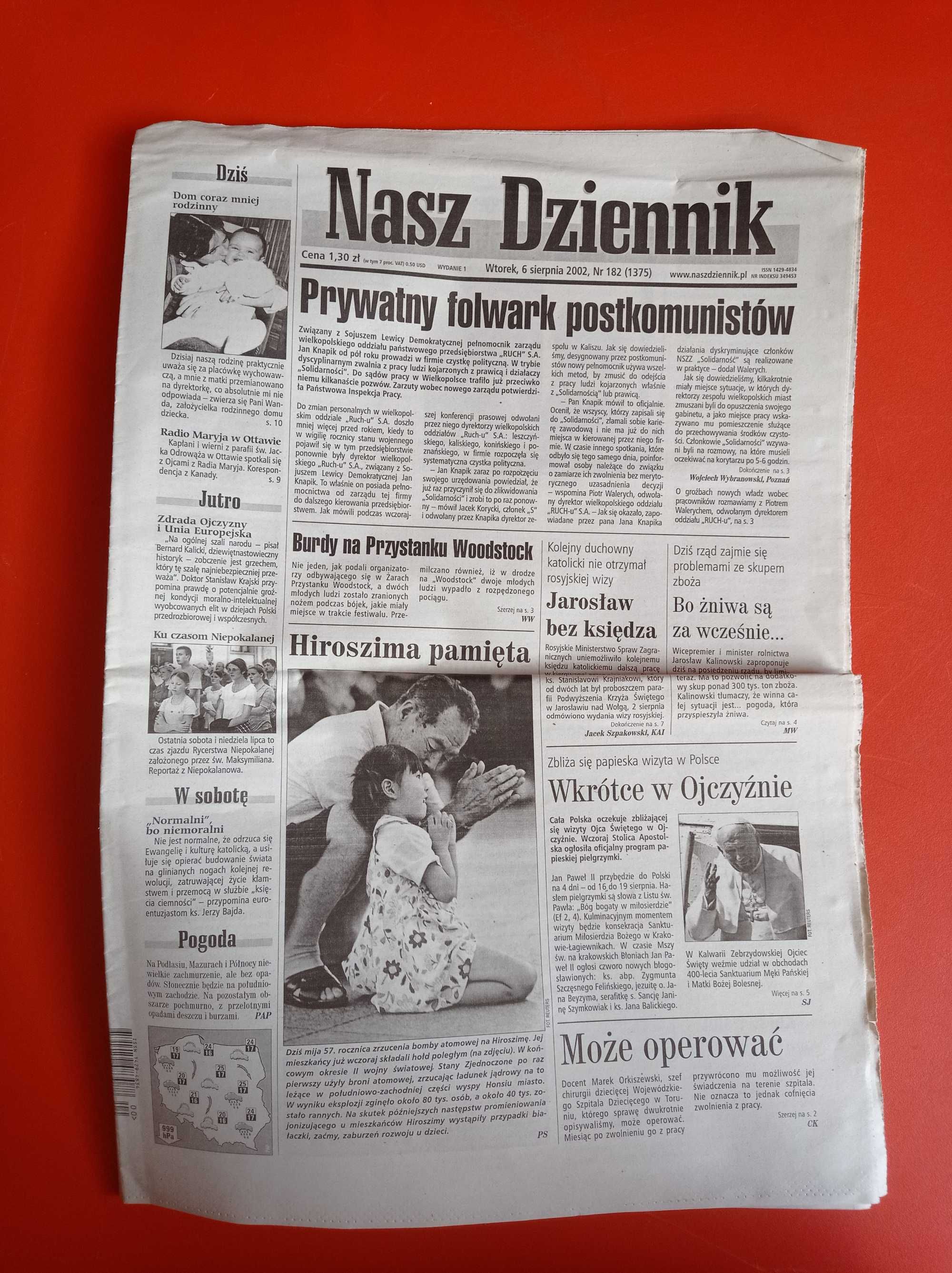 Nasz Dziennik, nr 182/2002, 6 sierpnia 2002