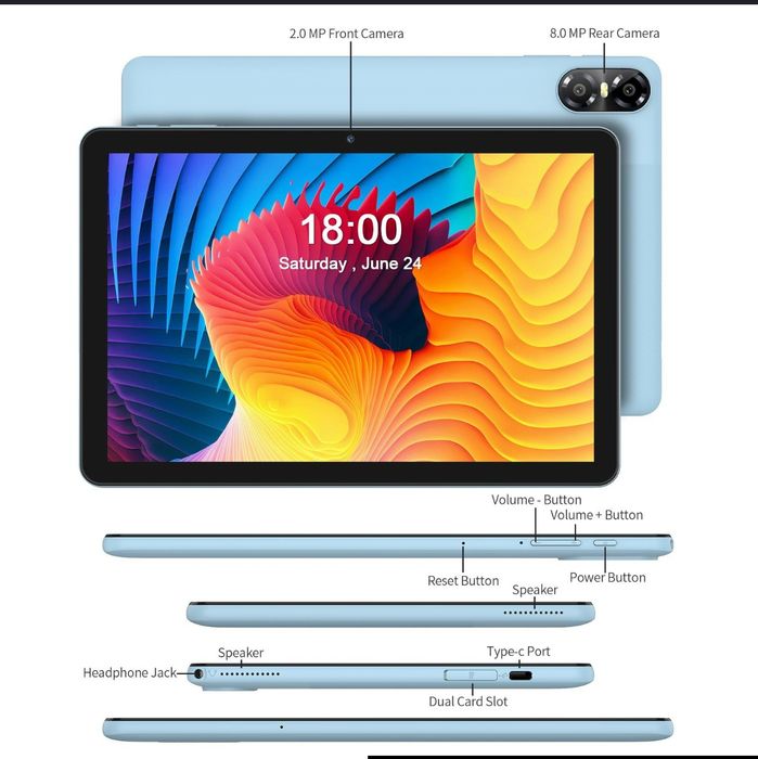 ‼️Акція‼️Планшет 10.1 дюйми 8/64gb Android, клавіатура,чохол,мишка,сти