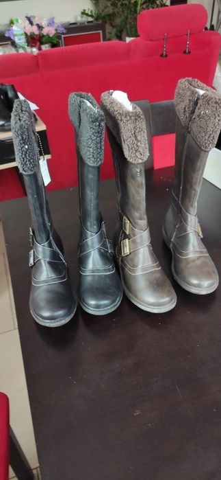 Kozaczki ocieplane dla dziewczynki roz ,32, 33 czarne i brązowe