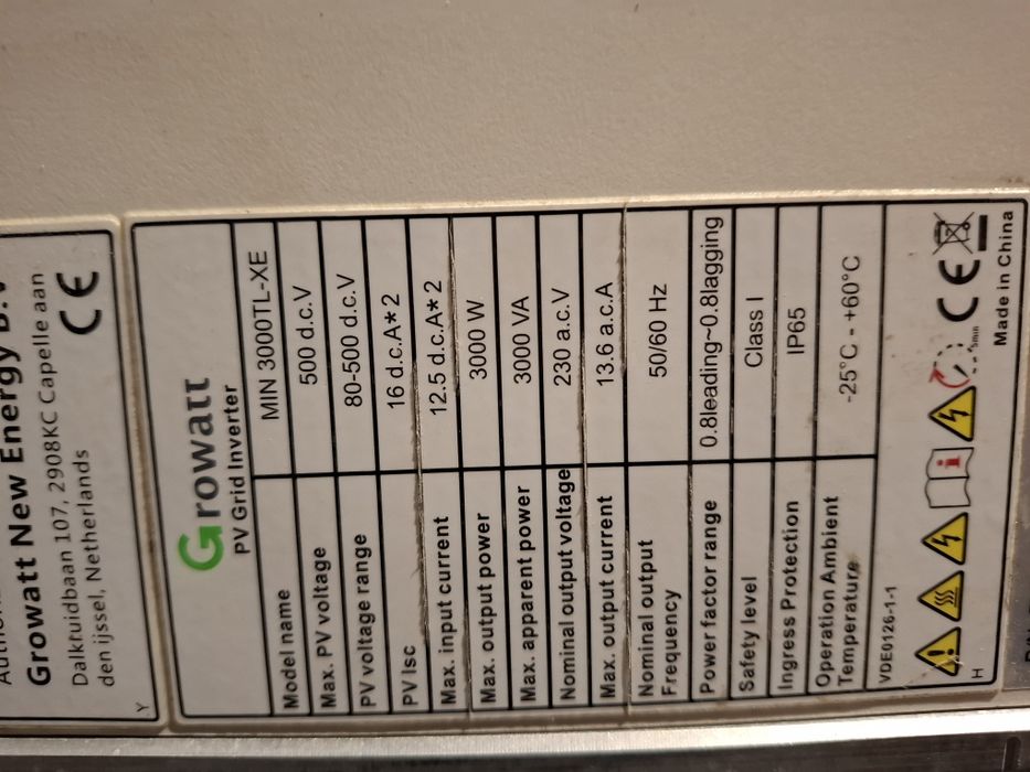 GROWATT Falownik hybrydowy MIN-3000TL-XH 1F 3KW  idealny w