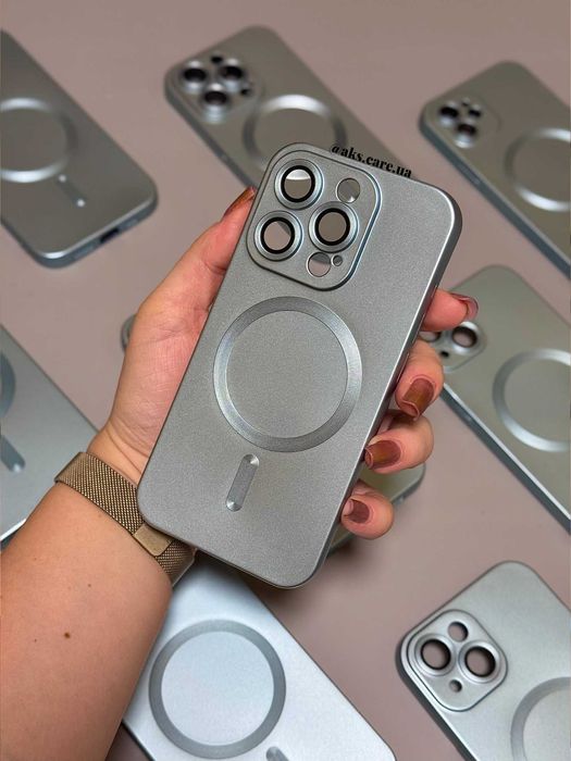 Блакитний бірюзовий силікон чохол MagSafe протиударний лінзи iPhone