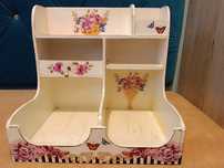 Organizer toaletka decoupage vintage