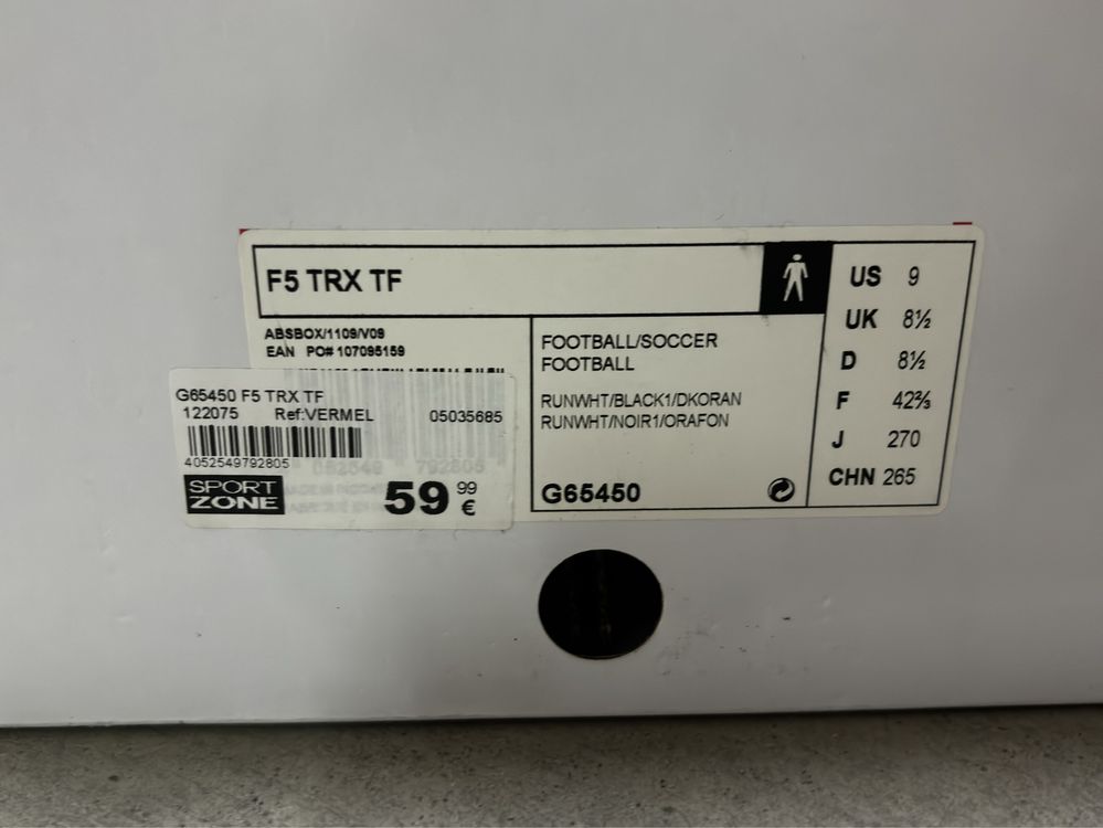 Chuteiras MESSI | Vermelho e Branco | Tamanho 42 2/3